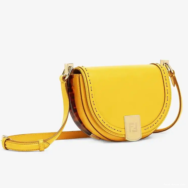Cheap Bag Logo In Fendi ROMA Moonlight Leather Yellow Calf 0518